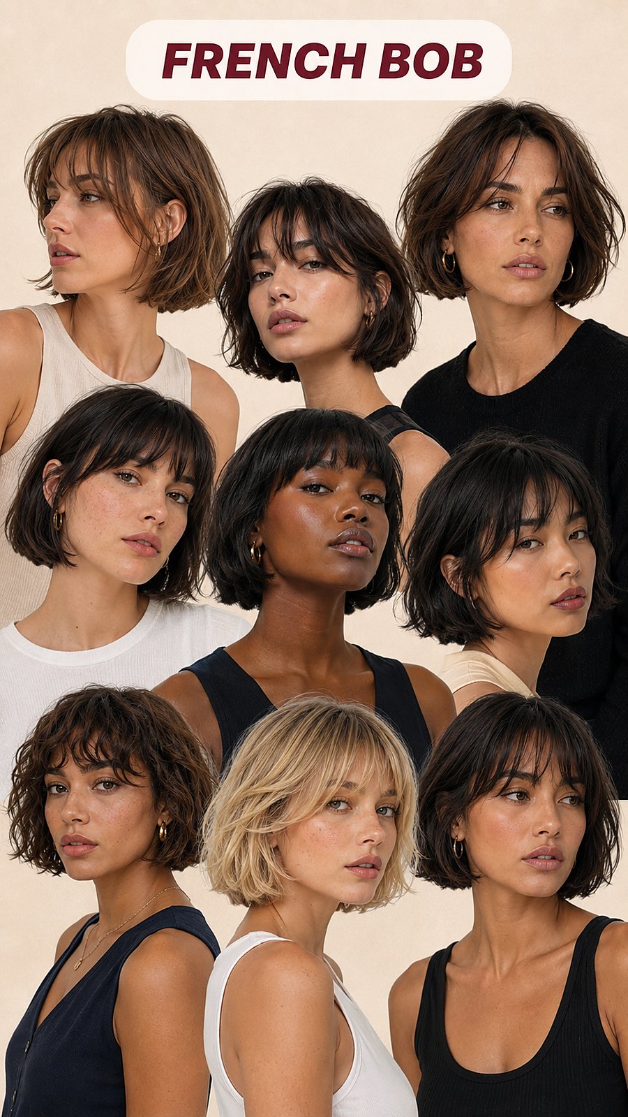 The French bob — reference board, Touchée Organic Salon