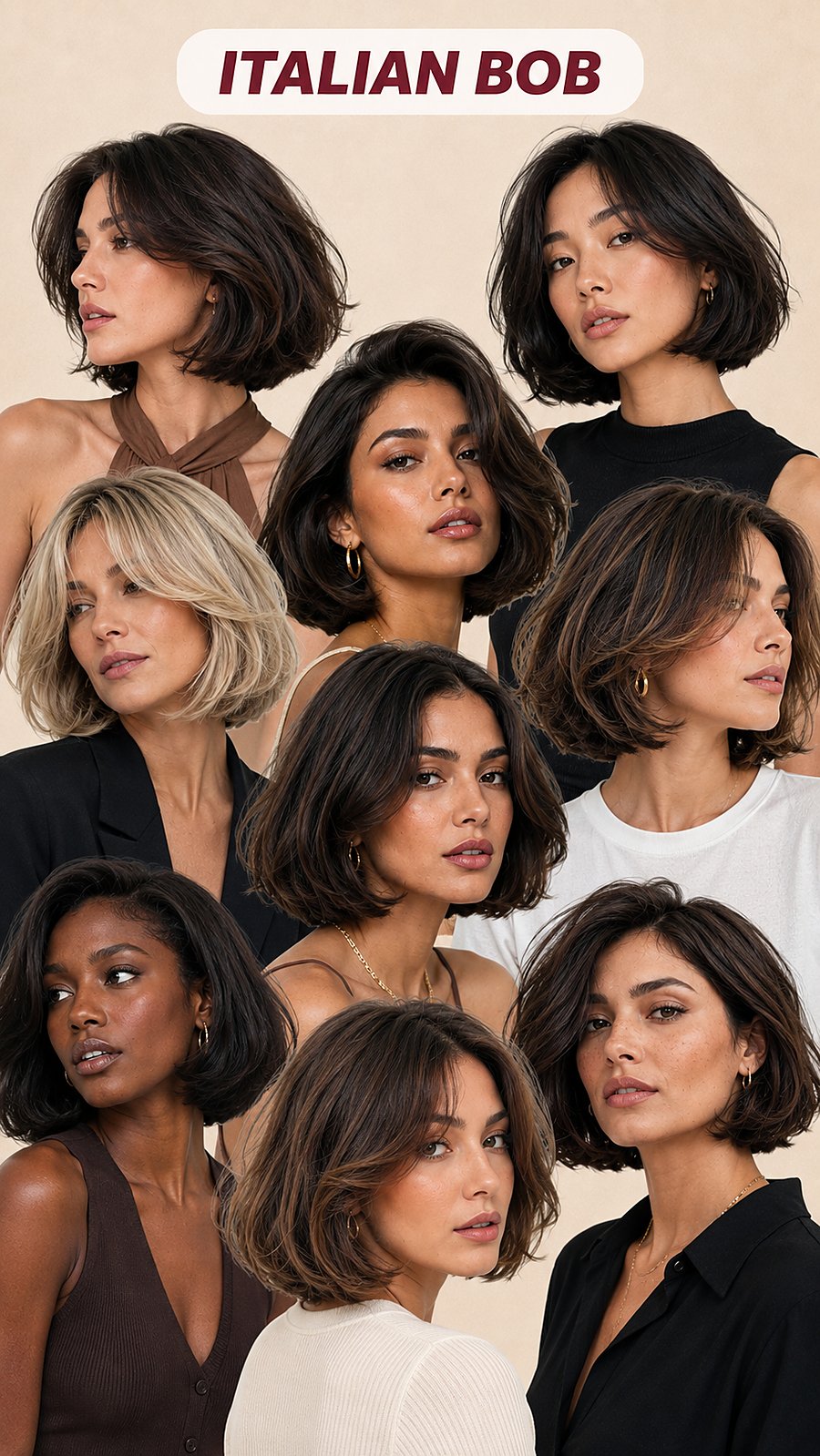 The Italian bob — reference board, Touchée Organic Salon