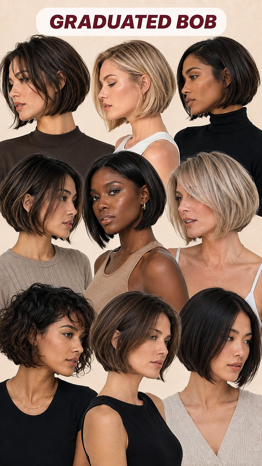 The graduated bob — reference board, Touchée Organic Salon