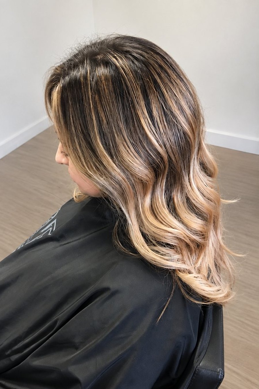 The same hair after colour correction at Touch&eacute;e Organic Salon, Juno Beach