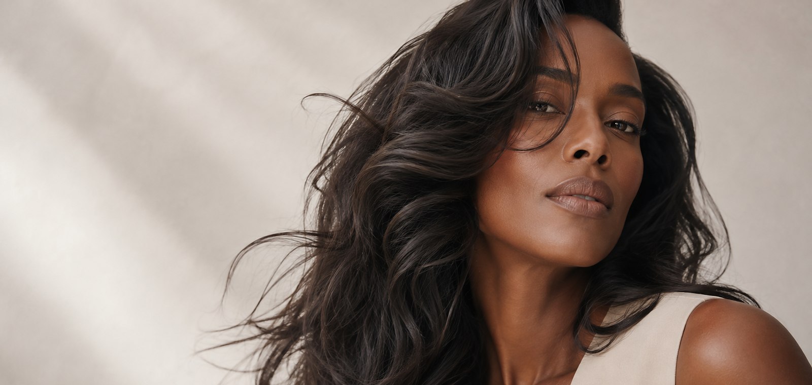 Dark, textured hair with movement and shine, Touchée Organic Salon, Juno Beach