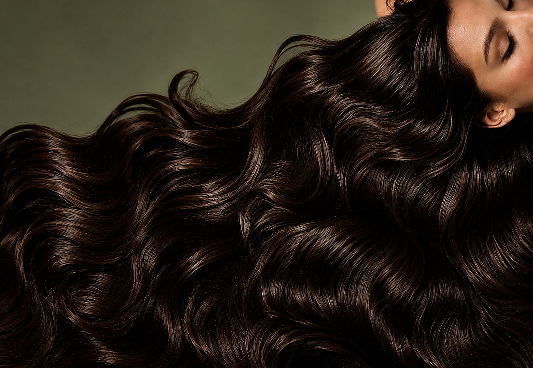 Deep brunette with dimensional low-contrast color, Touchée Organic Salon Juno Beach