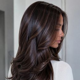 Even rich brunette with no gray showing through