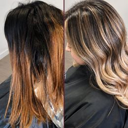 Color correction before and after: banded box color on the left, corrected on the right