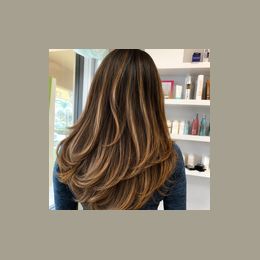 Dimensional brunette with weight and volume through the lengths