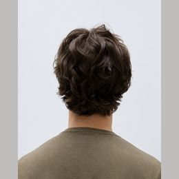 A men's cut with texture left through the top
