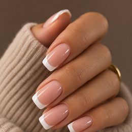 A French manicure, finished