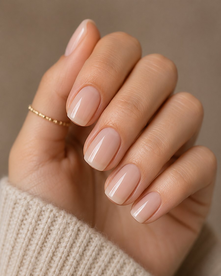 Bare nail colour at Touchée Organic Salon, Juno Beach