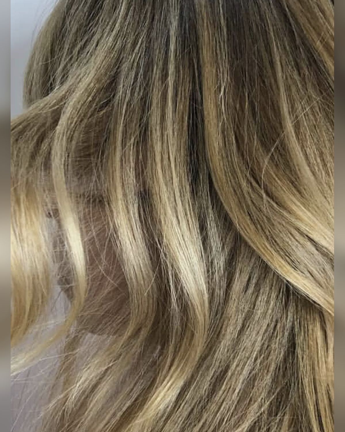 Ash-toned balayage, close on the tonal blend — Toucheé Organic Salon, Juno Beach
