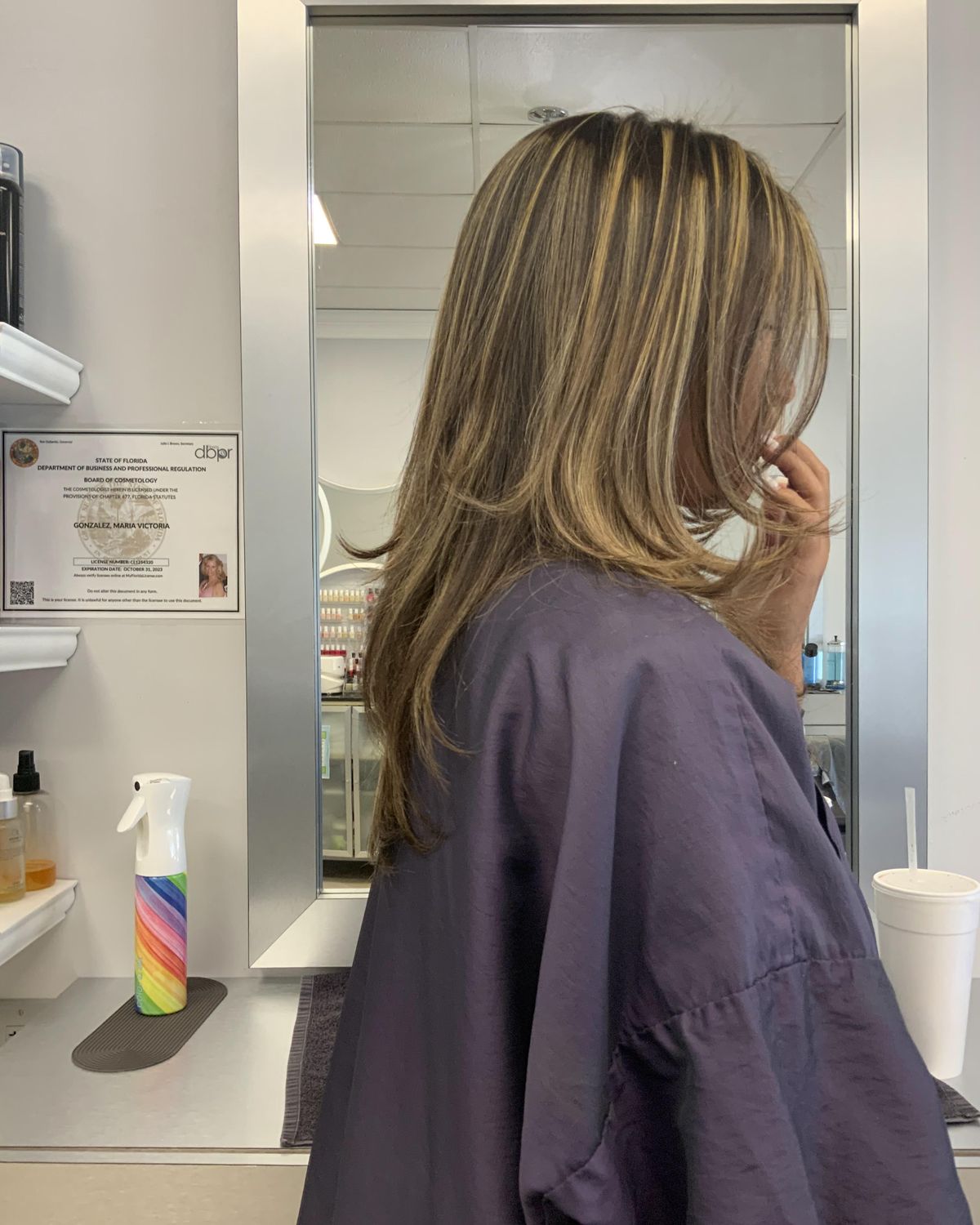 Blonde balayage with brightness kept around the face — Toucheé Organic Salon, Juno Beach