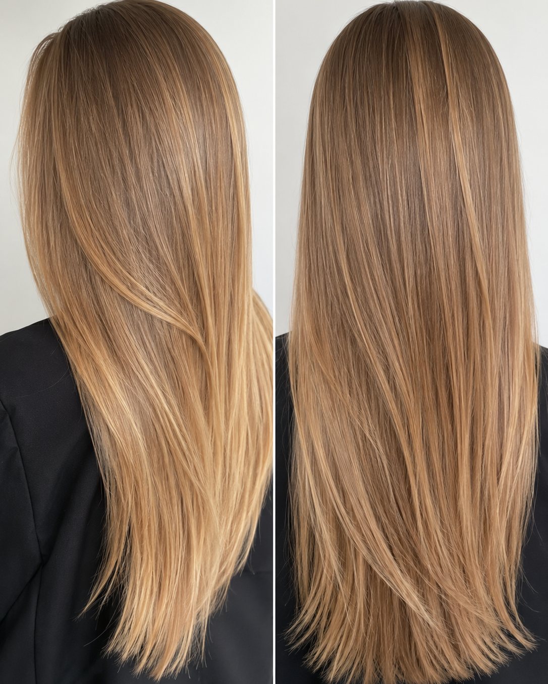 Golden blonde single process seen front and back &mdash; Touche&eacute; Organic Salon, Juno Beach