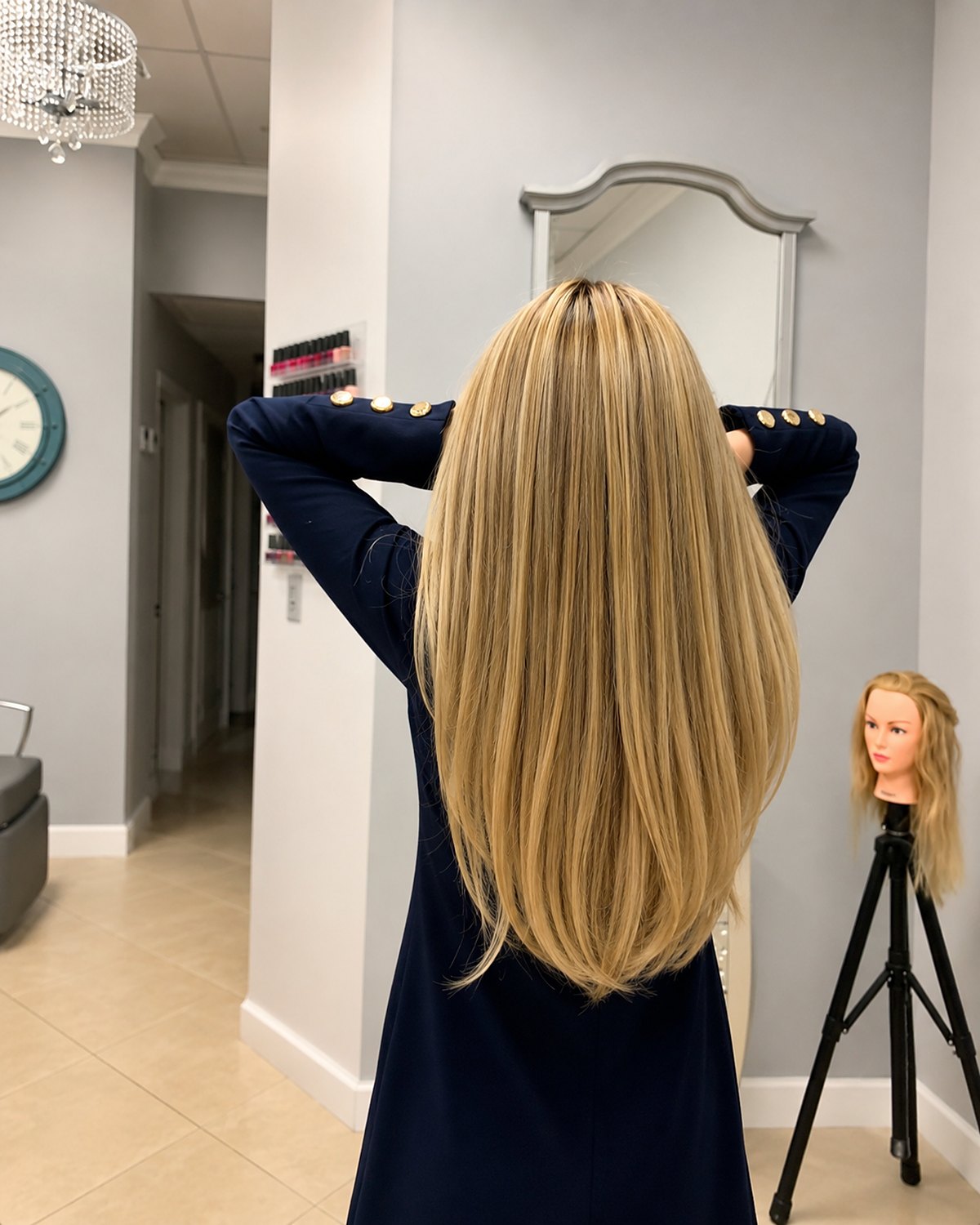 Honey blonde with a nineties weight through the ends — Toucheé Organic Salon, Juno Beach